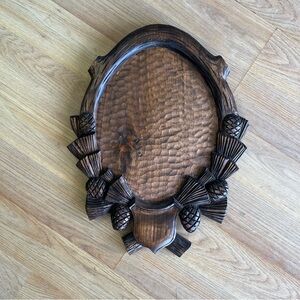 Hand-Carved Wooden Trophy Plaque Mounting Shield Deer Game Taxidermy Antlers